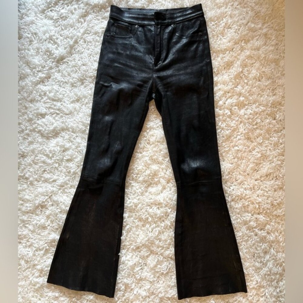 Rag & Bone leather crop pants